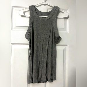Womens medium gray ribbed fitted tank